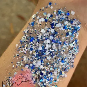 KFB Denim & Co - Silver & blue star hair and body glitter - long lasting