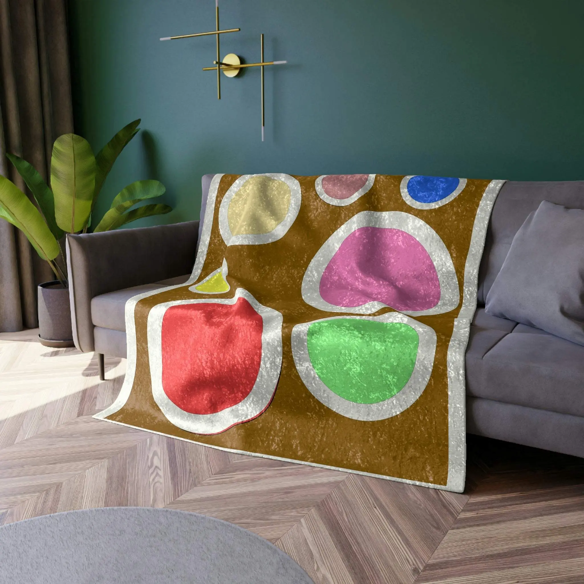 Bronze Pounds Crushed Velvet Blanket