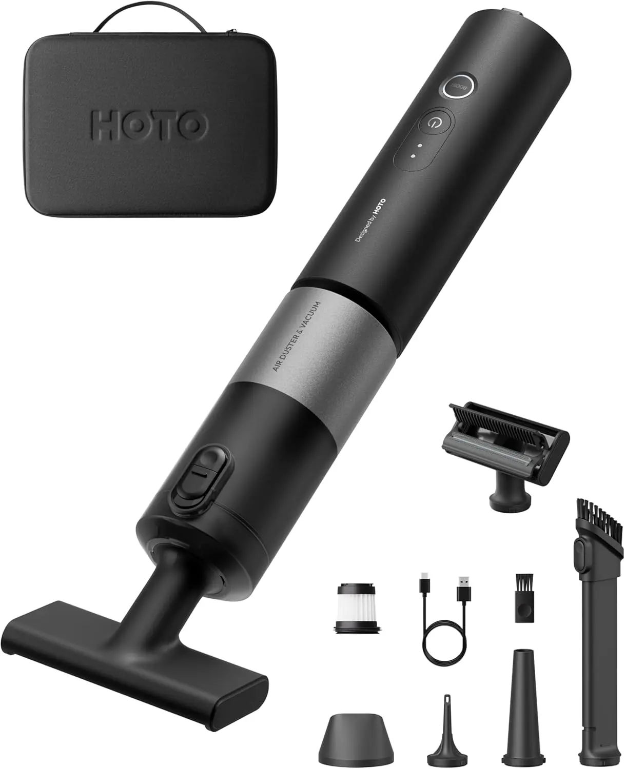 HOTO Car Vacuum Cordless, Handheld Vacuum Cleaner with 20000Pa Suction, 4-in-1 Portable Mini Vacuum & Electric Compressed Air Duster for Car, Desk, Keyboard, Home, Office