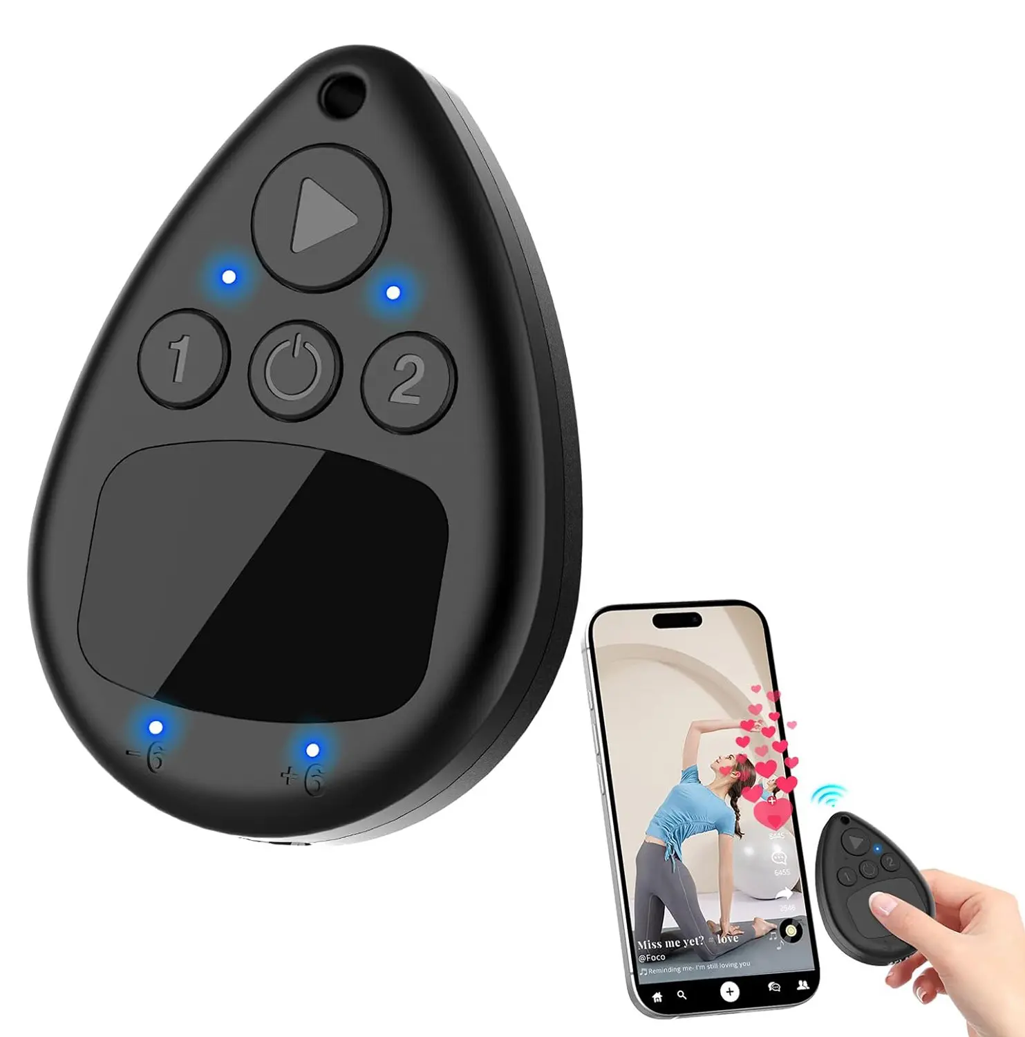 Silent Hands-Free Wireless Finger Clicker, Bluetooth Auto Screen Tapper with Long-Lasting Battery, Multi-Speed Adjustable Design Exclusively Compatible with iPhone for Live Likes & Game Tasks