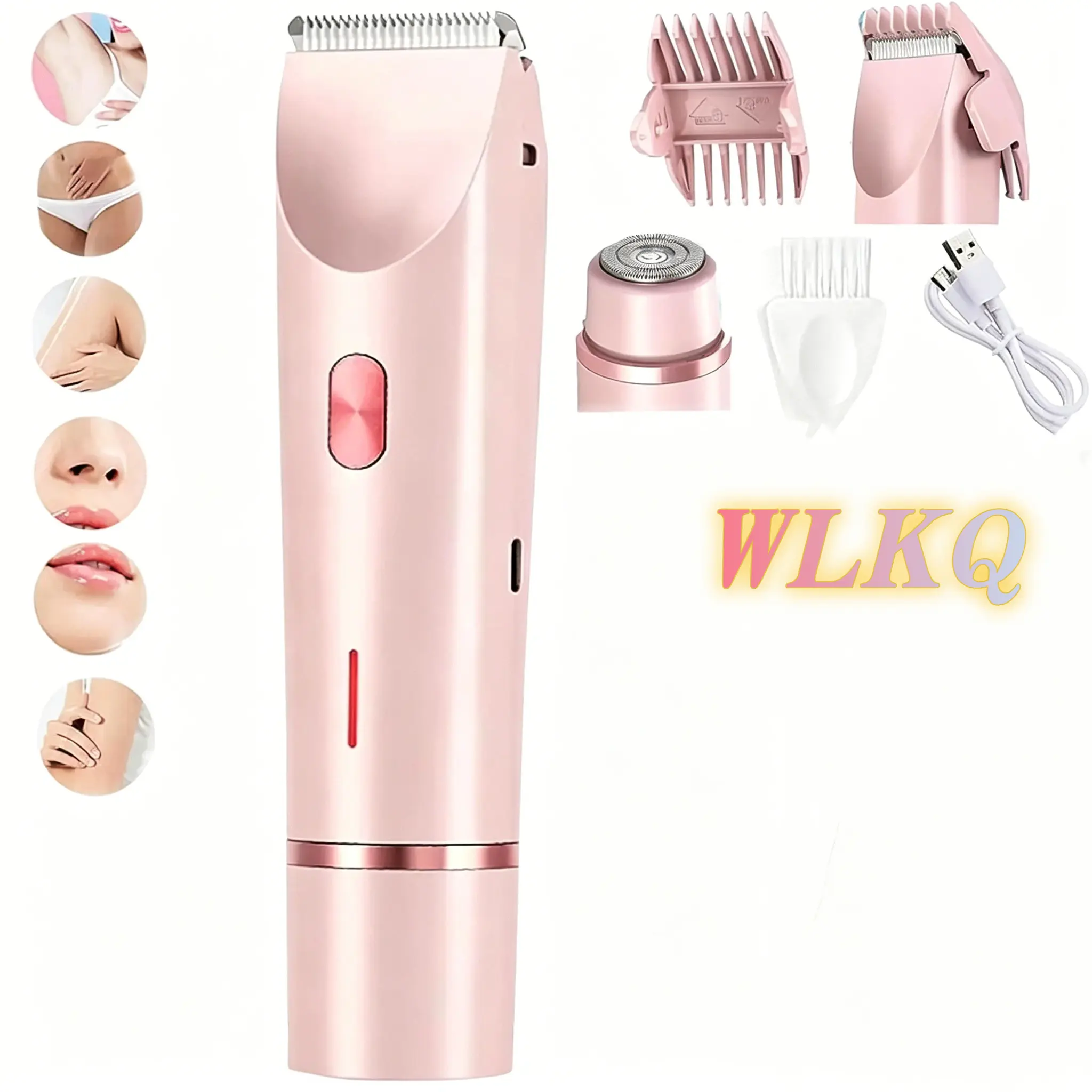 Women's Newly Upgraded 2-in-1 Rechargeable Portable Electric Bikini Trimmer & Razor - Dual Heads, Full-Body Trimming, Washable, Multifunctional Festive Party Gift for Wives, 16-Piece Spooky Mini Acrylic Decor Set for 16th Birthday DIY Jewelry