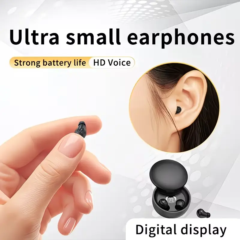 2026 Upgraded Mini Invisible Wireless Earbuds, Bluetooth 5.4 Hidden In-Ear Sleep Earphones with Noise Cancelling, Ultra Small Comfort Headphones for Sleeping, Working and Daily Sports Use