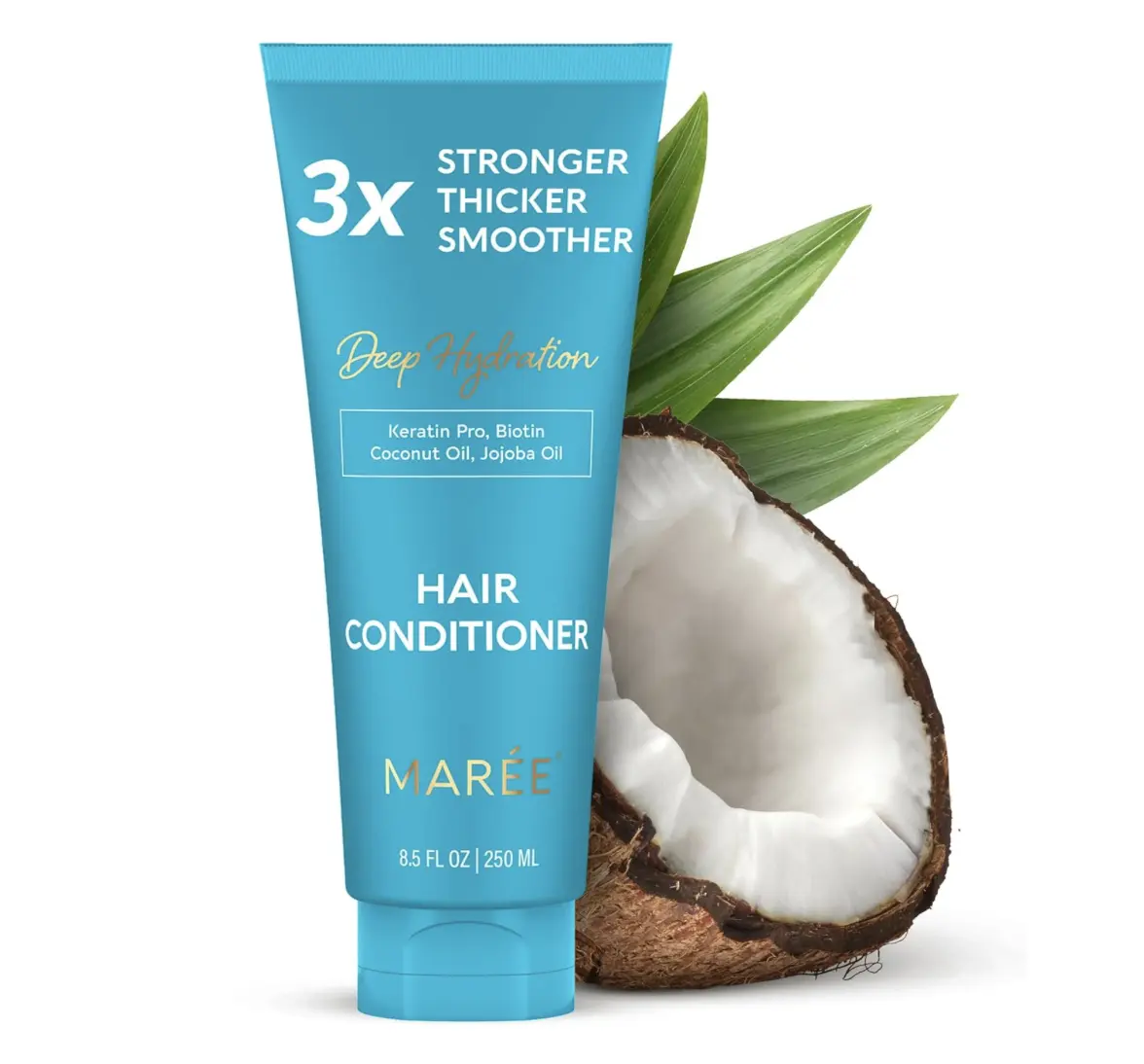 Hair Conditioner MAREE - Hydrating Deep Conditioner for Dry & Damaged Hair with Keratin Pro Biotin Coconut Oil Jojoba Oil 8.5 FL OZ 250 ML