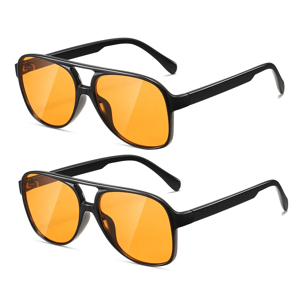 Classic Unisex Plastic Aviator Sunglasses - Full Rim Large Double-Beam Retro 70s Trend, UV400 Protection, Tinted Lens, Stylish, Sports-Ready, 2026 Fashion Accessory, Men's/Women's Gift, Summer Vibes, Sunglasses For Sports