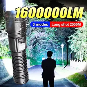 Powerful LED Flashlight USB Rechargeable Torch Super Bright Hand Light Emergency Camping Multifunctional Lantern Fishing Light