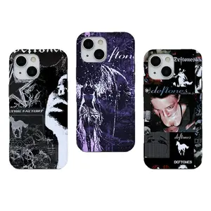 HB-Vintage Deftones Rock Phone Case - Grunge Aesthetic Collage Protective for iPhone 16 15 14 13 12 11 17 Pro Max for Samsung phones, Fashion Dual Layer Creative Case,Thanksgiving Day Christmas,Perfect Gift for Her/Him