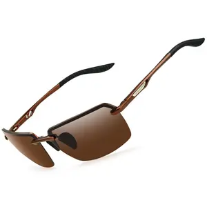 BIRCEN Classic Polarized Sunglasses for Men – UV400 Protection Retro Ultralight Frameless Shades for Driving & Fishing Angular Glasses Vacation Look Summer Outfit Beach Day Poolside Style Coffee Run Outfit Daily Wear Trendy Lightweight Fishing-BC8805