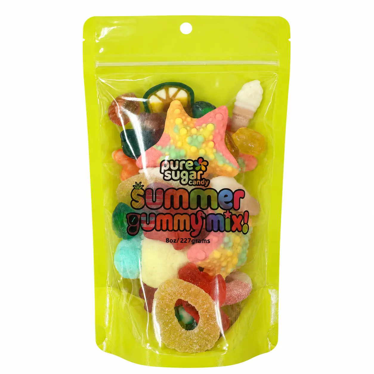 Summer Gummy Candy Mix - 1/2 Pound Sweet and Sour Gummy Snack Mix