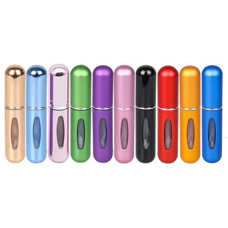 Portable Mini Refillable Perfume Bottle, 10pcs 5ml Spray Scent Pump Empty Cosmetic Container, Travel Perfume Atomizer Bottle, Makeup Container Set, Cosmetic Tool, Makeup Accessories, Empty Perfume Bottles