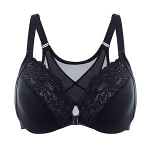 DELIMIRA Women's Front Closure Bras Posture Full Coverage Plus Size Lace Underwire Unlined Bra