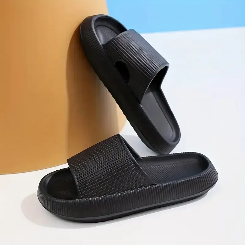 Unisex Pillow Slide Sandals - Soft Cushioned EVA, Non-Slip Flexible Sole, Lightweight Footwear for Indoor/Outdoor Use, Waterproof All-Seasons Slide-On Slippers
