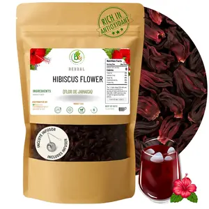 VIRAL Jamaica Flor – 100% Natural Loose Leaf Hibiscus Tea – 16 oz (1 lb) – Dried Hibiscus Flower Petals – Caffeine-Free – Rich in Antioxidants – Vegan, Non-GMO – Supports Digestion & Hydration – Includes Tea Infuser / Incluye Infusor