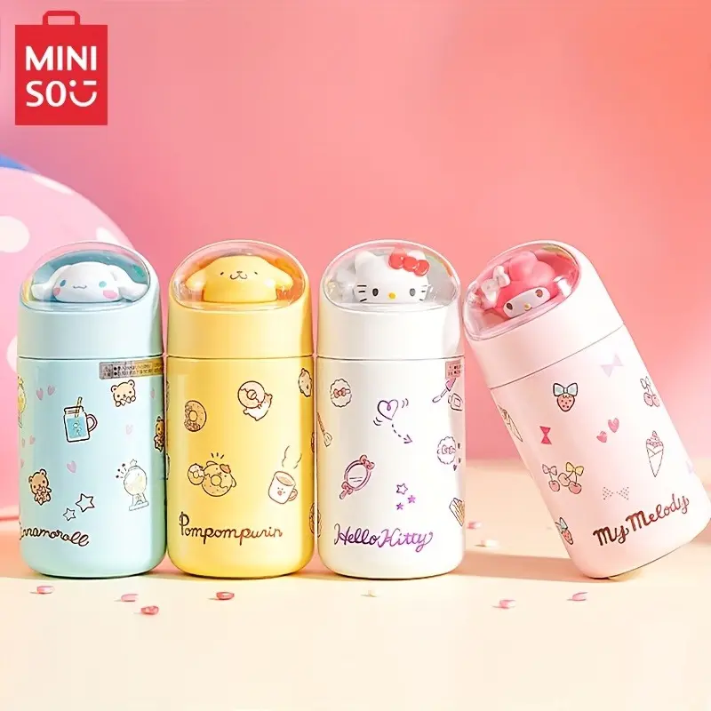 [Christmas Gift]MINISO Sanrio Characters Figurine Insulated Cup - 9.47oz (280mL), Black Friday Exclusive, 3D Doll Lid, Ideal Gift for Fans, Perfect for Campus/Office/Travel,Perfect Gift for Mom,#Summervibes