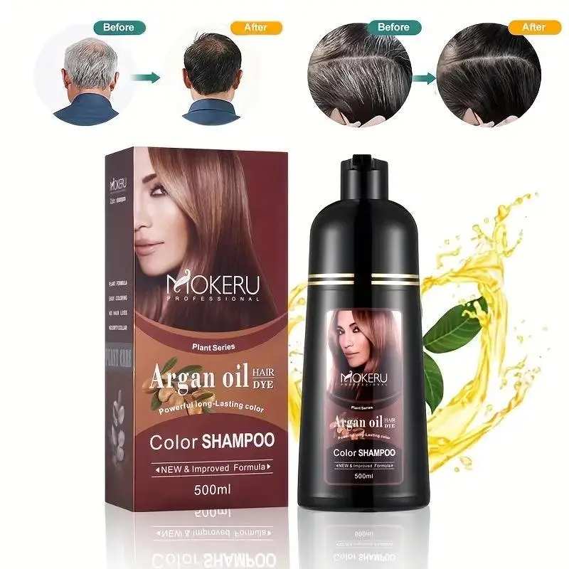 Moroccan Argan Oil Hair Shampoo, Natural Plant Essence Hair Color Shampoo, Haircare Product & Styling Product for Women & Men
