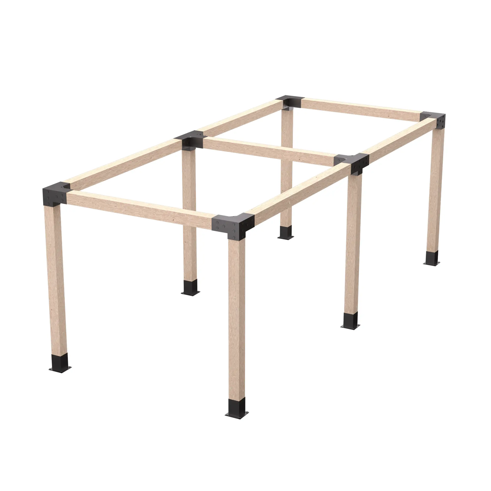 BRAXEN 2.5mm Heavy-Duty Flat Pergola Bracket Kit for 6"x6" (Actual 5.5"x5.5") Lumber, Build Flat or Sloped Roofs, 12pcs (4 Three-Way Brackets, 2 Four-Way Brackets, 6 Bases), Galvanized Steel, Screws & Expansion Bolts Included, Lumber Not Included