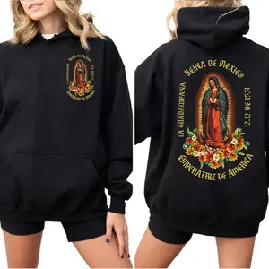 Guadalupe 2 Sides Hoodie, Virgen Maria Hoodie, La Morenita Hoodie Unisex
