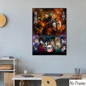 1pc Demon Slayer Infinity Castle Poster, Fan Gift, Comic Enthusiast Art Print, Canvas Wall Decor for Teen Bedrooms
