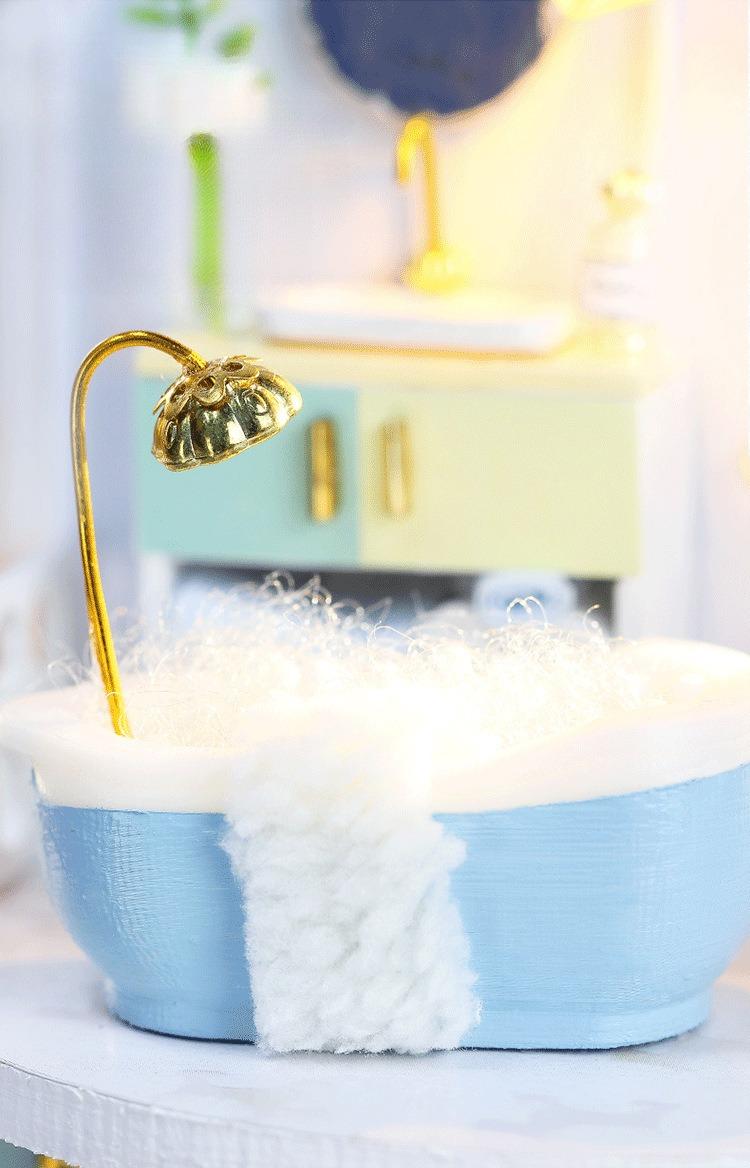 DIY Creative Attic Cottage — "Blue Serenity": A 3D Assembly Model. This makes for an exquisite birthday or holiday gift, as well as an ideal choice for crafting enthusiasts.