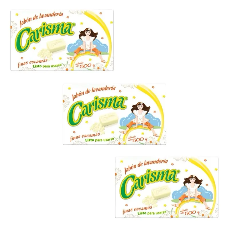 CARISMA Flakes Laundry Soap 500g 3 Pack Finas Escamas Listo Para Usarse Jabón de Lavandería