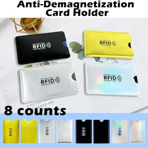 8 Counts RFID Blocking Sleeves Set, 8 Credit Card Protectors in 4 Colors，Lightweight for Everyday Carry