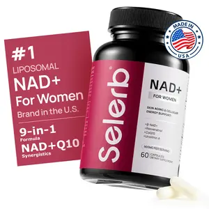 Selerb NAD+ Supplement for Women NMN Alternative Liposomal -β-NAD+, Trans-Resveratrol, CoQ10, D-Ribose - Supports Cellular Renewal, Energy & Skin Health - 60 Capsules Healthy Healthcare  Fitness Edible Dietary Vitamins Optimum