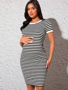 Striped Print Bodycon Dress