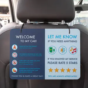 Rideshare Sign 2-pack - Universal  Large For Better Customer Relations Higher Ratings And More Tips With Uber Lyft Drivers