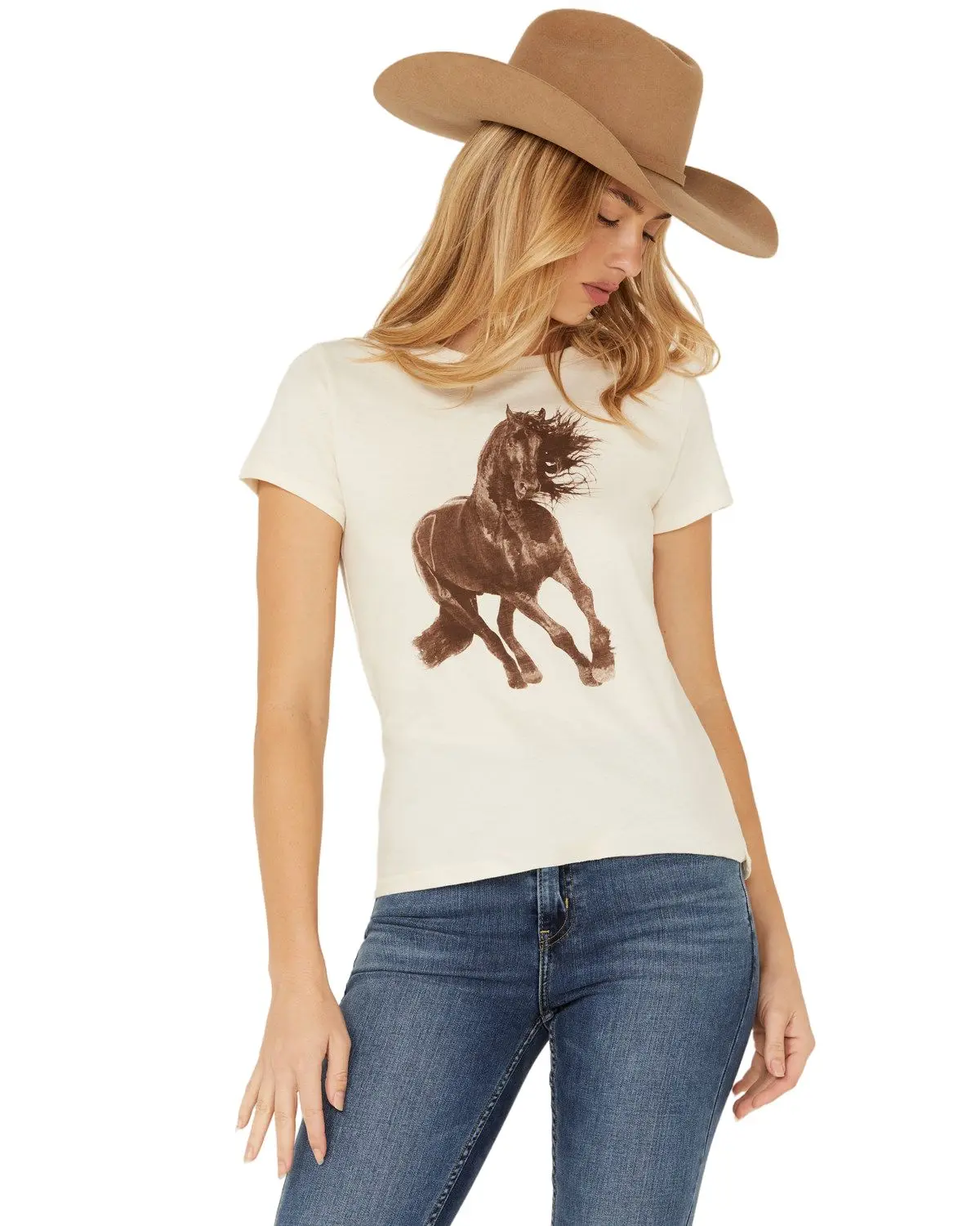 Shyanne Women's Women'S Stallion Short Sleeve Girlfriend Graphic Tee - Swsp24k15-Crm