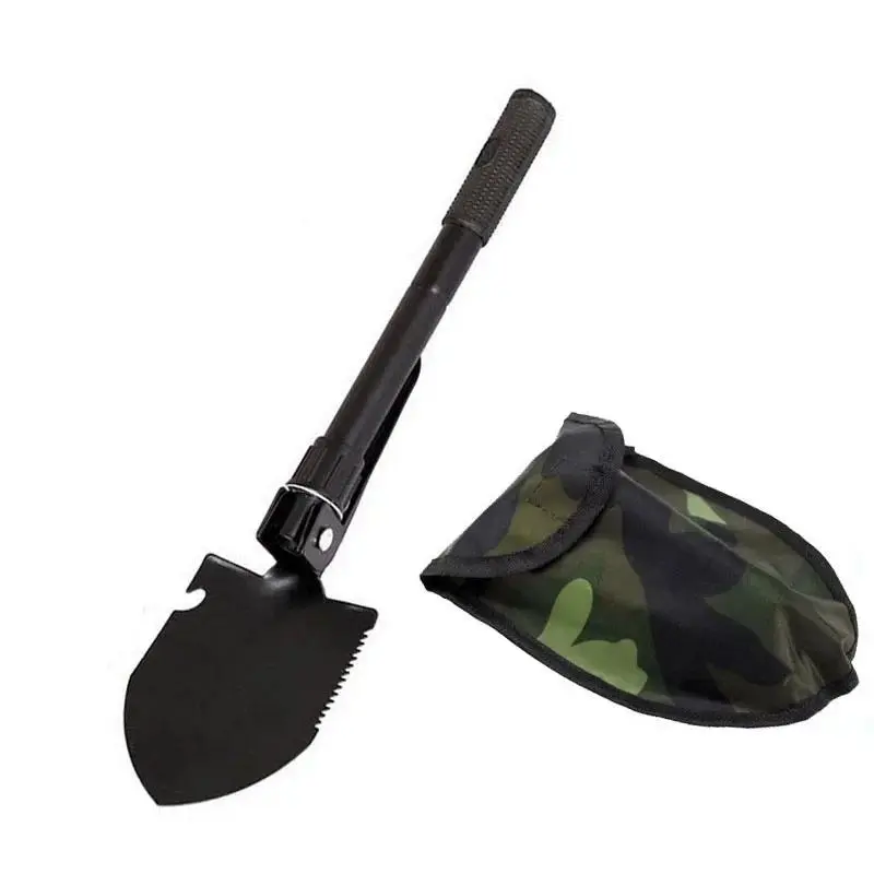1PC Engineer Shovel Military Shovel Outdoor Multifunctional Folding Military Shovel camping shovel hoe gardening tools Survival Shovel Emergency Tool Survival Gear
