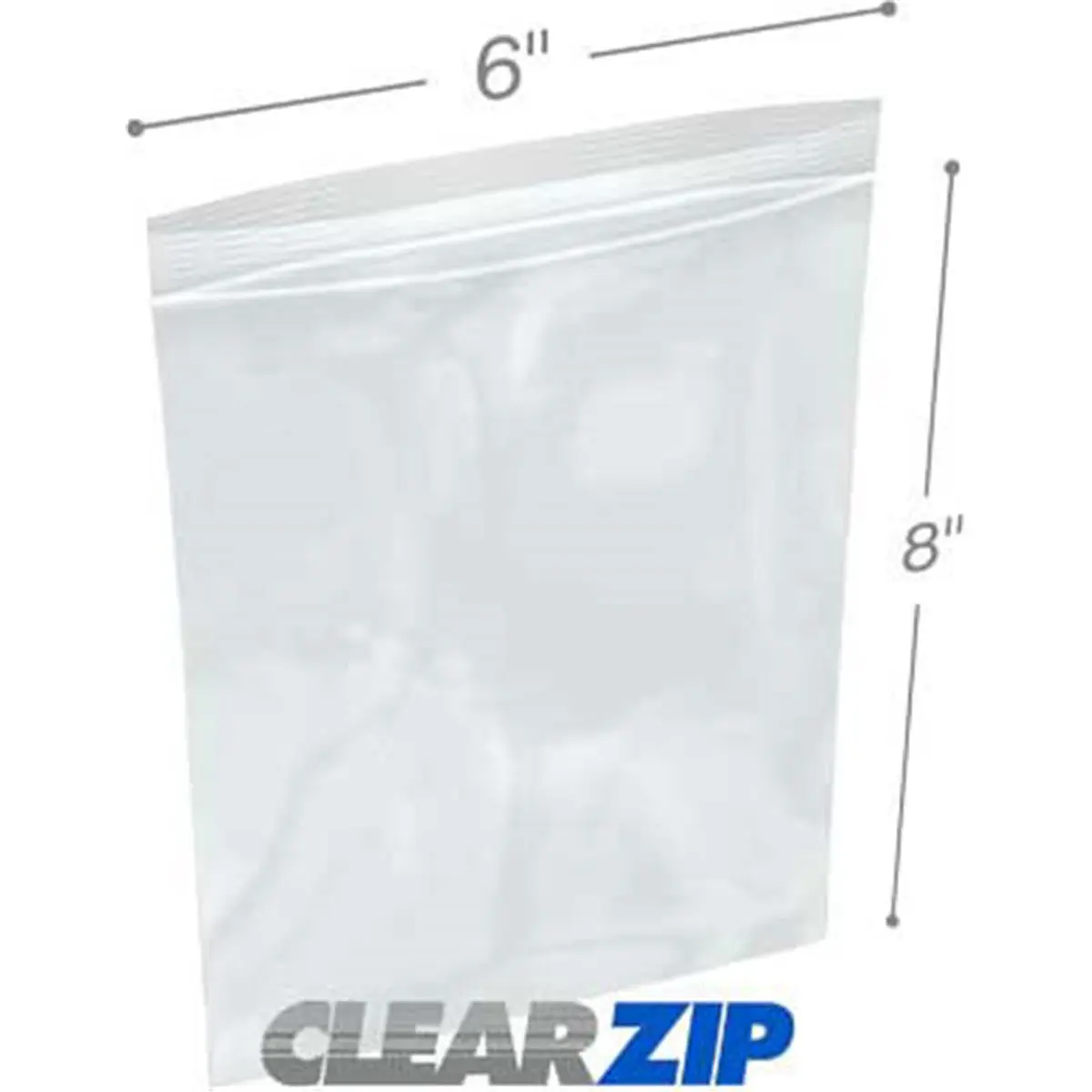 International Plastics  6 x 8 in. ClearZip Lock Bags, 0.002 Gauge - Case of 1000