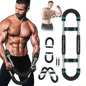 Arm Chest Trainer – 60-110lbs Portable Power Adjustable Resistance Twister Bar with 3-Level Adjustment for Triceps, Biceps, Forearms and Home Muscle Workout strengthen chest