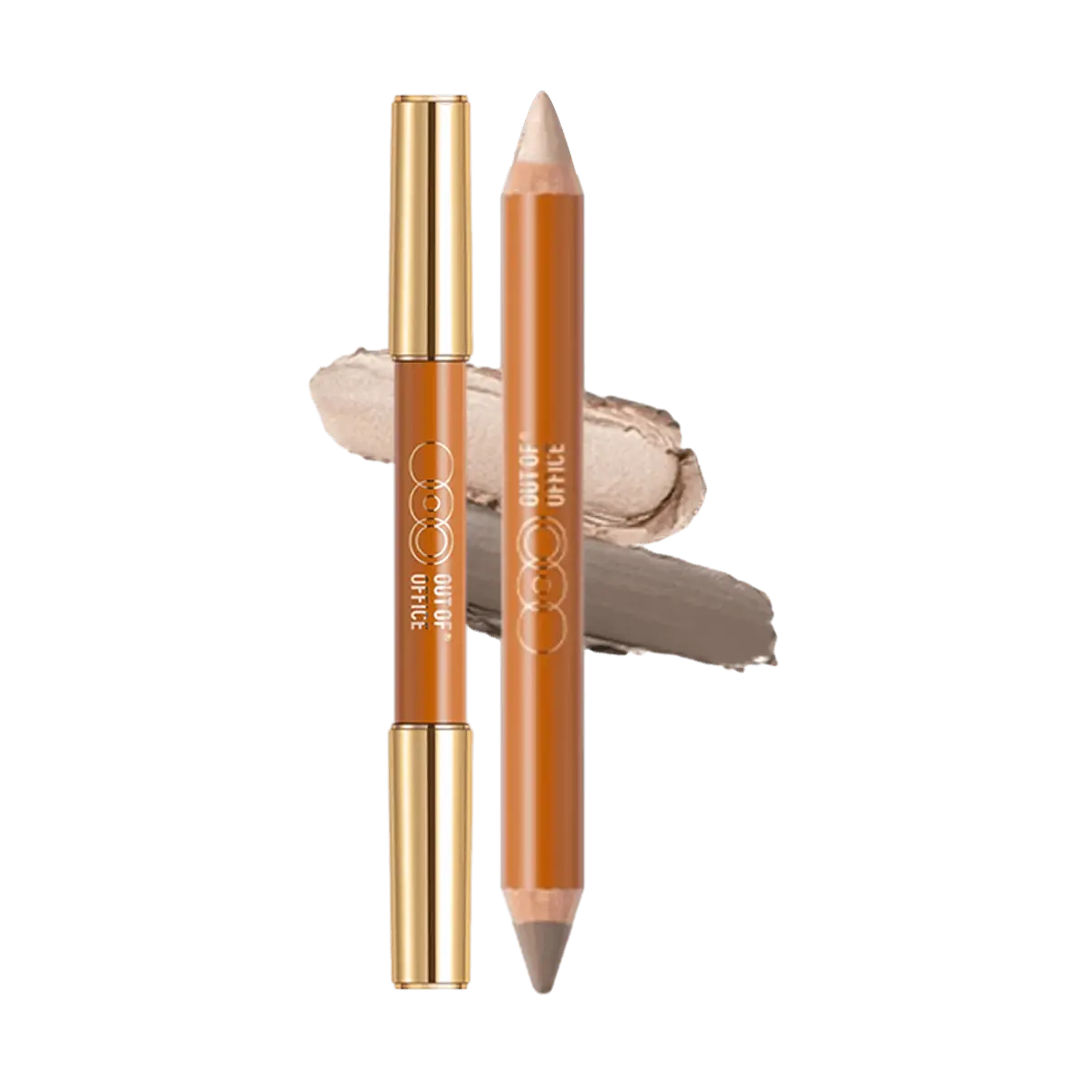 OUT OF OFFICE Dual-Ended Contour Stick, Highlight & Contour Cream for a Radiant Soft Glow, Flawless Finish for All Skin Tones - #03 Champagne Gold & Cement Gray, Dual-Ended Contour Stick Bronzers, Skin Tone Bronzers