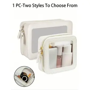 Clear Mini Cosmetic Bag, Portable Cosmetic Bag, Makeup Pouch For Travel Toiletry Bag Waterproof Square Pouch With Zipper, Pencil Case