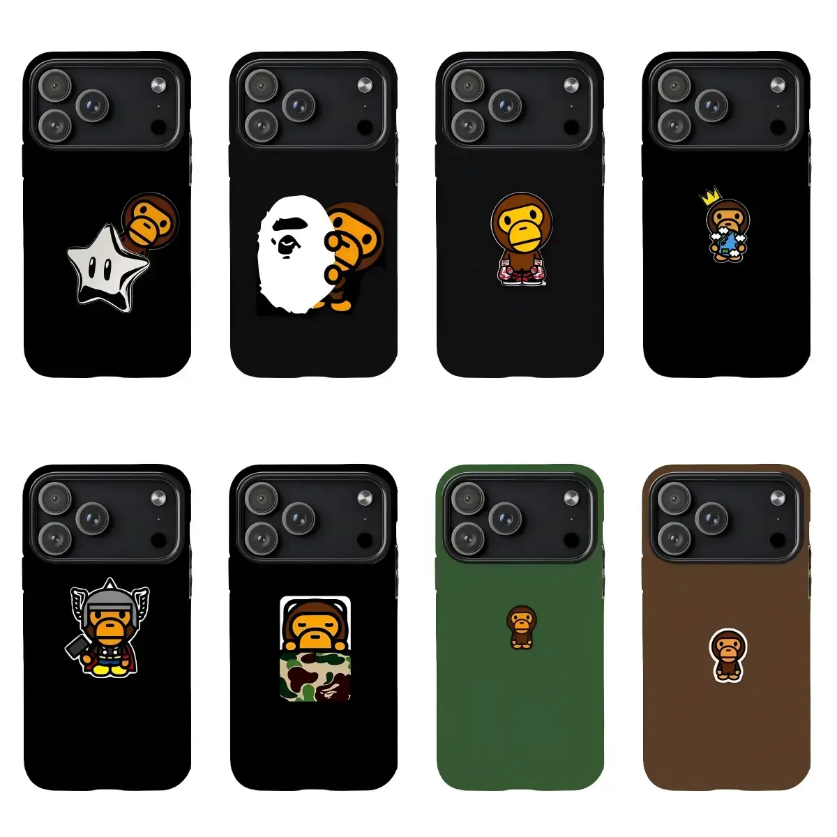 BAPE Baby Milo Phone Case For Streetwear Fans Suitable for iPhone17 ProMax /16/15/14/13/12/11 Plus for Samsung phones, suitable for both men and women,
