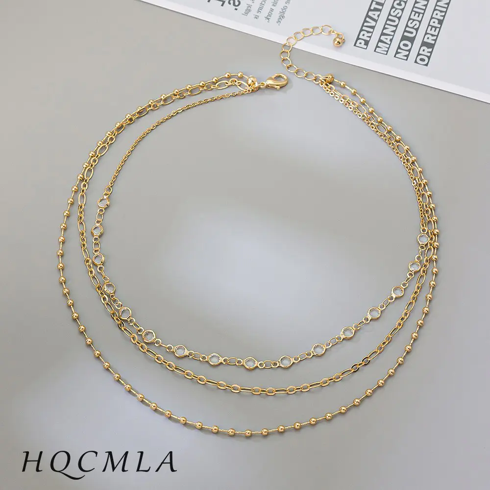 Dainty Collarbone Necklace for Women, Gold Tone Layering Chain with Coin Pendant, Adjustable Hypoallergenic Exquisite Jewelry Gift, Gold Color Chain, Gold Aesthetic, Daily