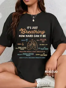 100% Cotton Respiratory Therapist RT Squad Breathing Black Adults T-Shirt