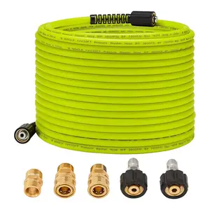 Pressure Washer Hose, 50ft Replacement Power Wash Hose with M22 14mm Quick Connect Power Washer Adapter Sets, Car Wash Accessories, Replaceable Hose