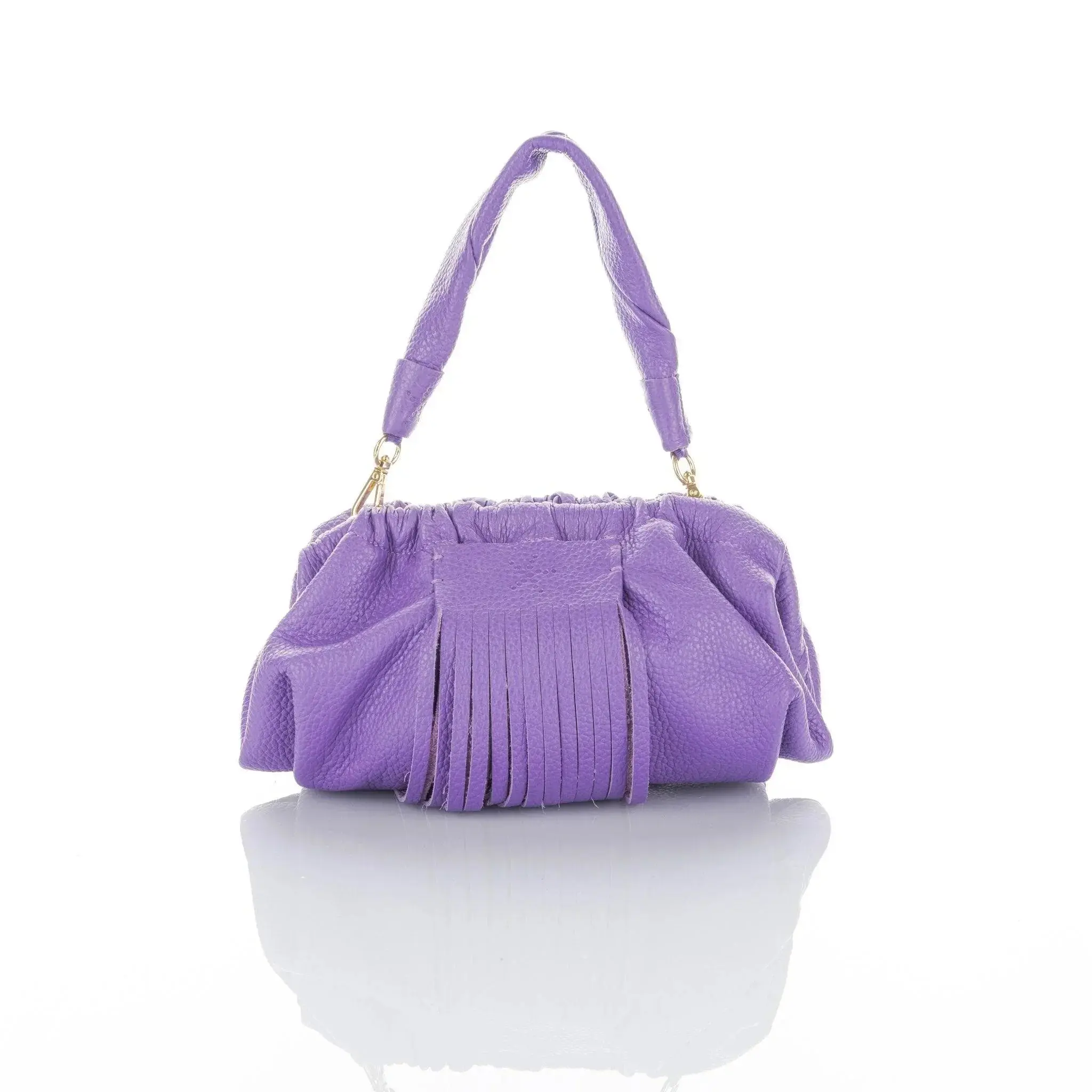Natalia Mini - Full Grain Leather Clutch Bag - Purple