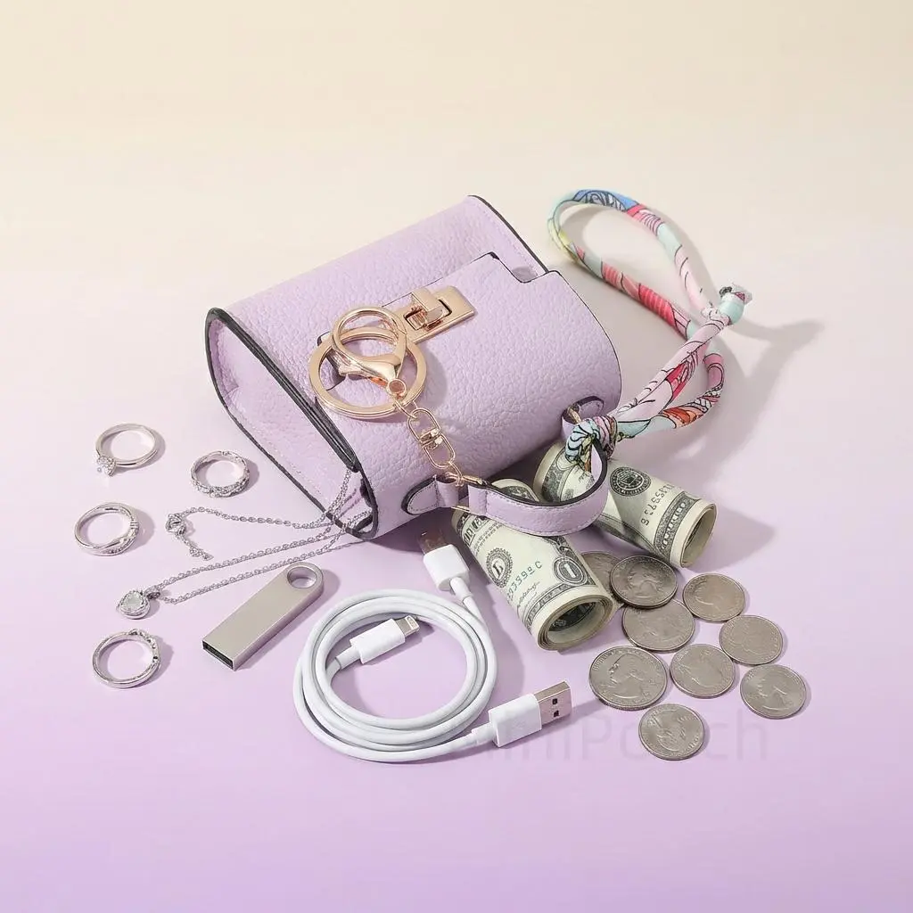 Mini Leather Storage Pouch Various Combinations&Color Schemes Keychain&Lipstick&Card&Coins Pouch  Fashion Accessories Valentine's Day, Christmas, Mother's Day, International Women's Day, Birthday Gifts
