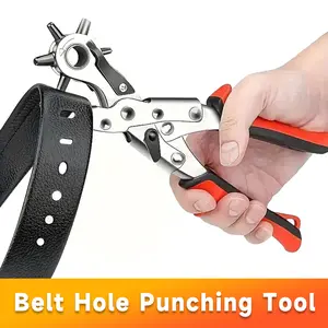 Multifunctional Belt Hole Punching Tool, Professional PU Leather Paper Hole Punching Tools, Portable Handheld Hole Punch for Home & Daily Industrial Use
