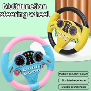 Simulated Driving Controller Portable Simulated Driving Steering Wheel Copilot Toy Children's Educational Sounding Toy Small Steering Wheel Toy Gift Funny Interactive Driving Wheel with Music  steering wheel toy driving games