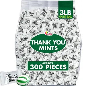 A Great Surprise Thank You Mints - Approx. 300 Pieces - 3 Pounds - Hospitality Bulk Mints Individually Wrapped - Wedding Candy - After Dinner Favors