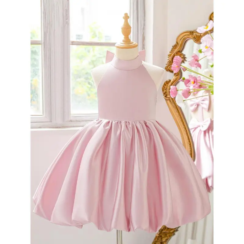 orange dress satin Orange Satin Long A-Line Prom Dress, Chic Evening Dress with Bow