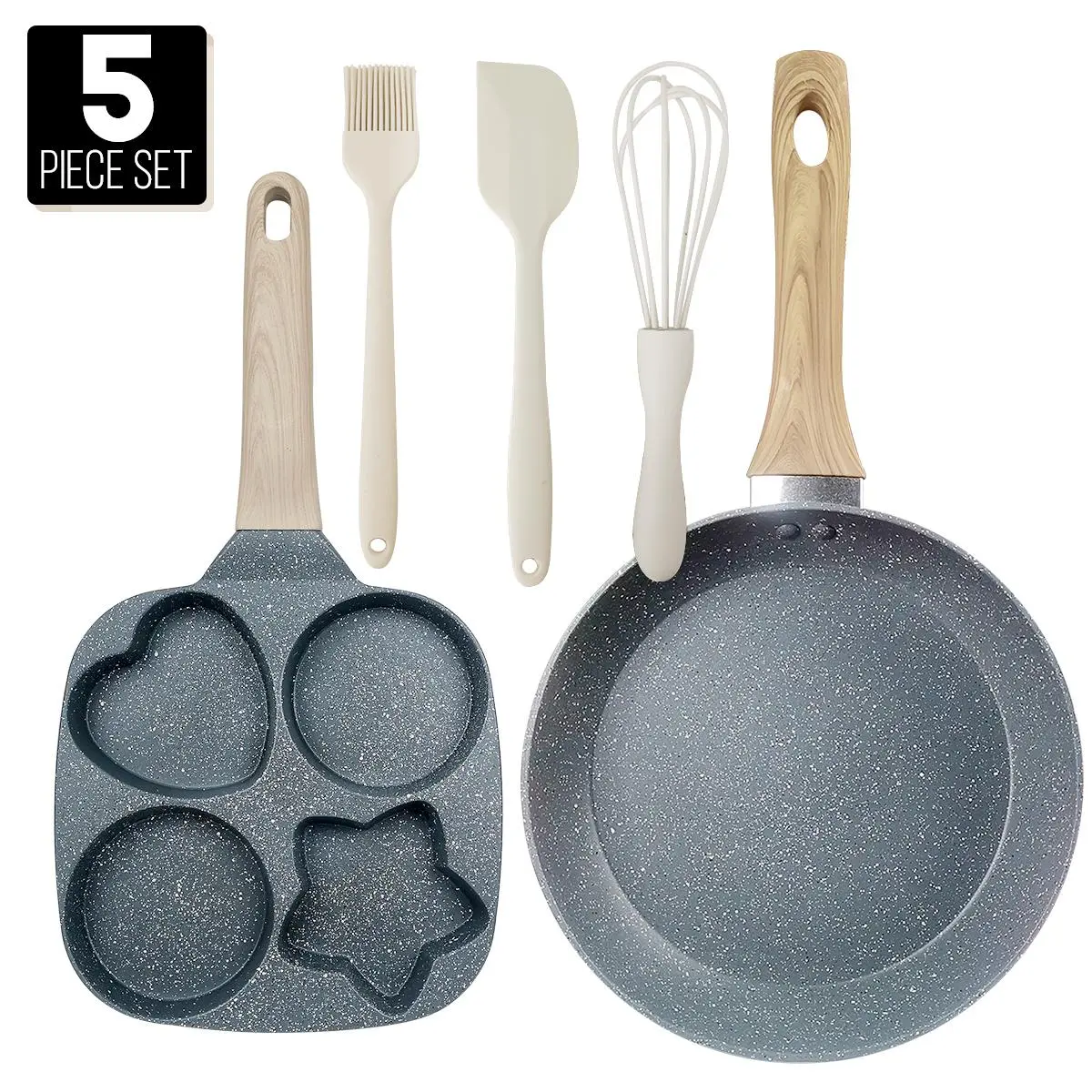 Black 5 Counts(2 Pans+3 Tools)