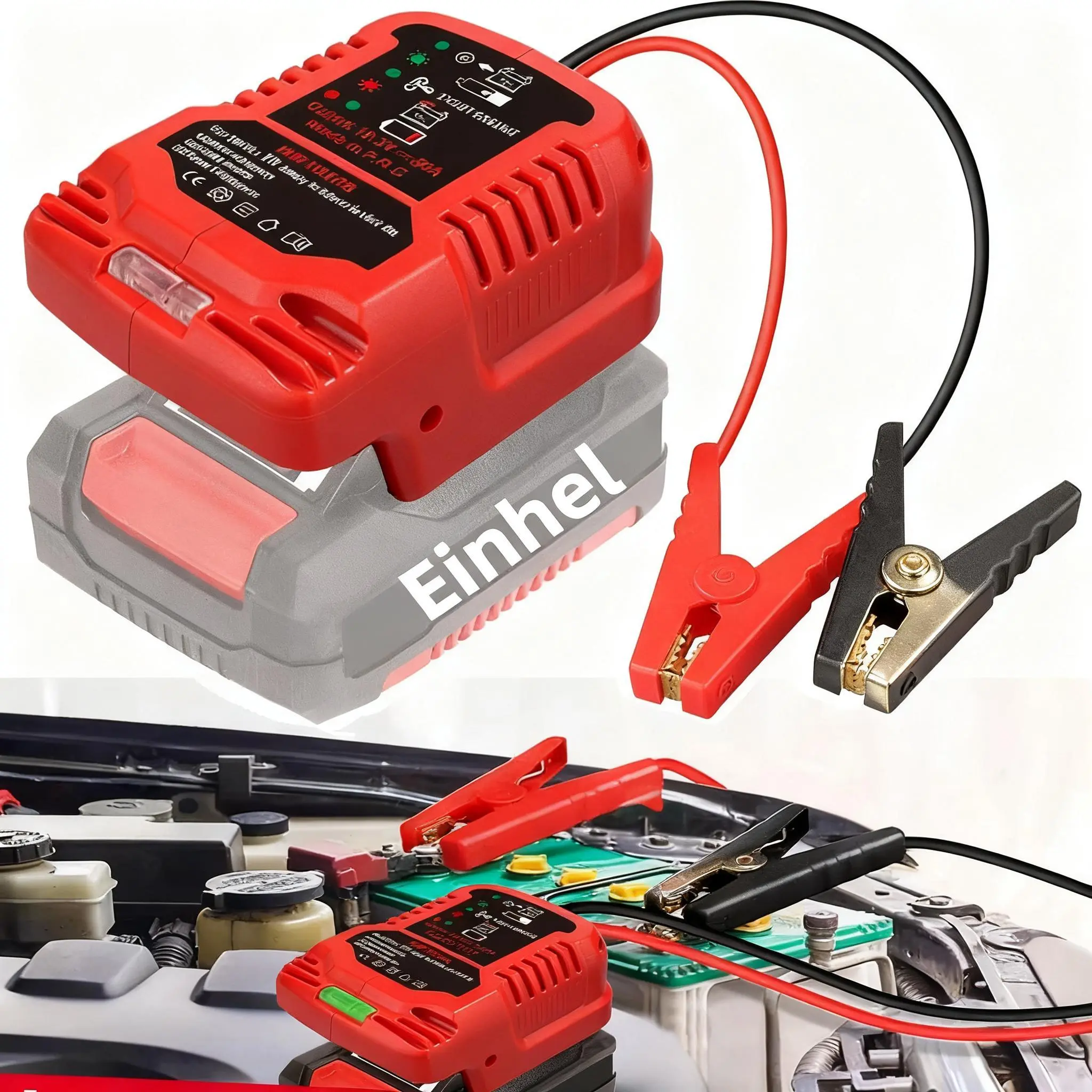 Car Jump Starters Adapter for Miwaukee18V M18 Battery Jumper Cables,12V Portable Jump Starter Charger Car Battery,Up to 3.5L Gas 6.5L Diesel Engines,Automotive Booster Cable Adapter(only adapter)
