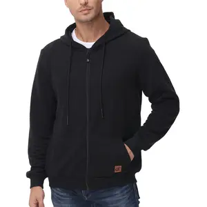 Mens Lightweight Hoodie Full Zip Jacquard Knitted Sweatshirt Casual Jacket Coat with Pockets for Work Office Gym