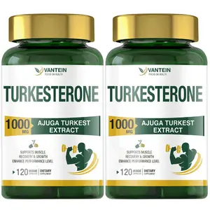 Turkesterone 1000mg (120 Capsules) – 2 bottle -Pure Turkesterone Supplement - Ajuga Turkestanica Extract, Supports Energy, Lean Muscle Growth, Recovery and Stamina，Edible Fitness Healthcare