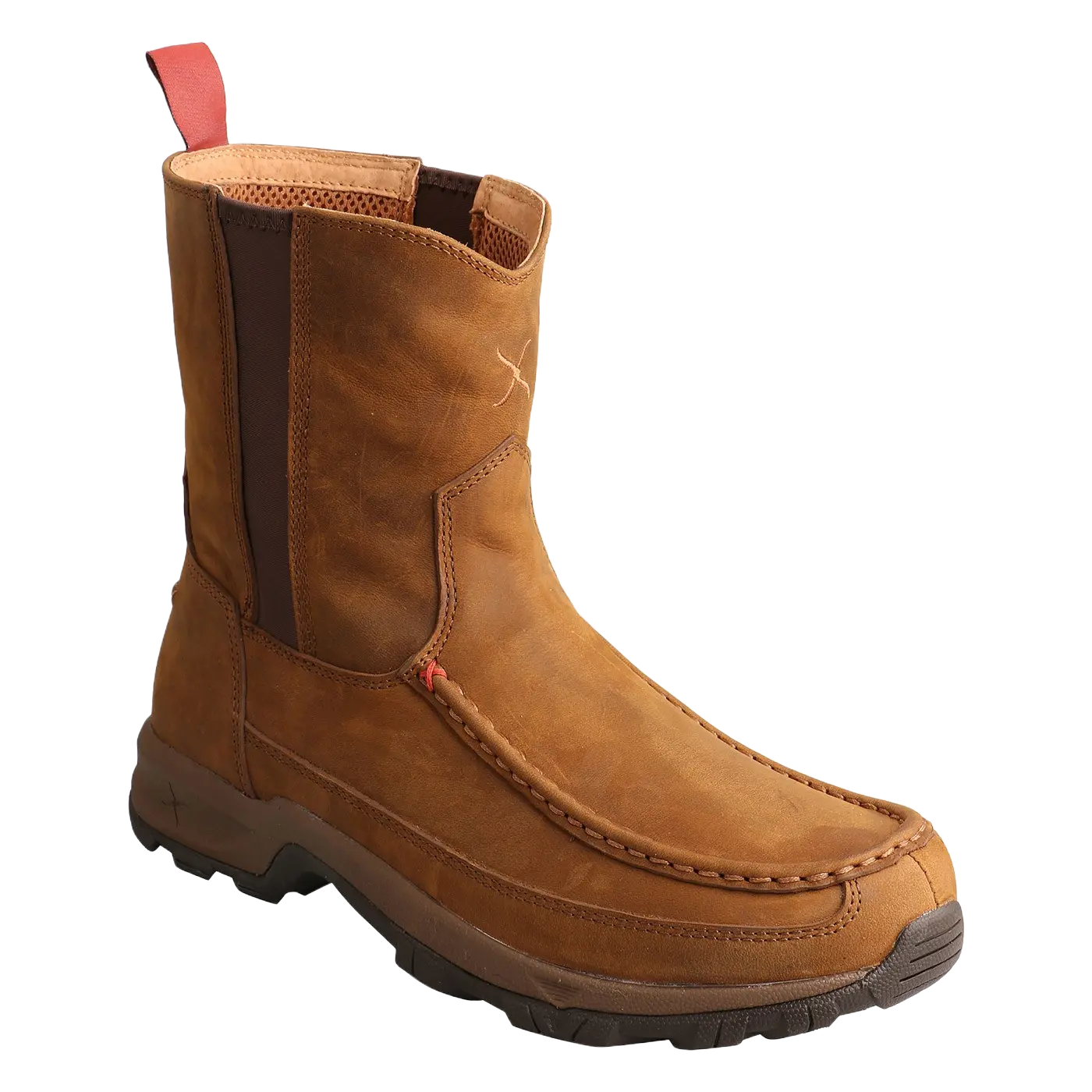 Twisted X 8" Pull On Hiker- Distressed Saddle Work Boots MHKB003