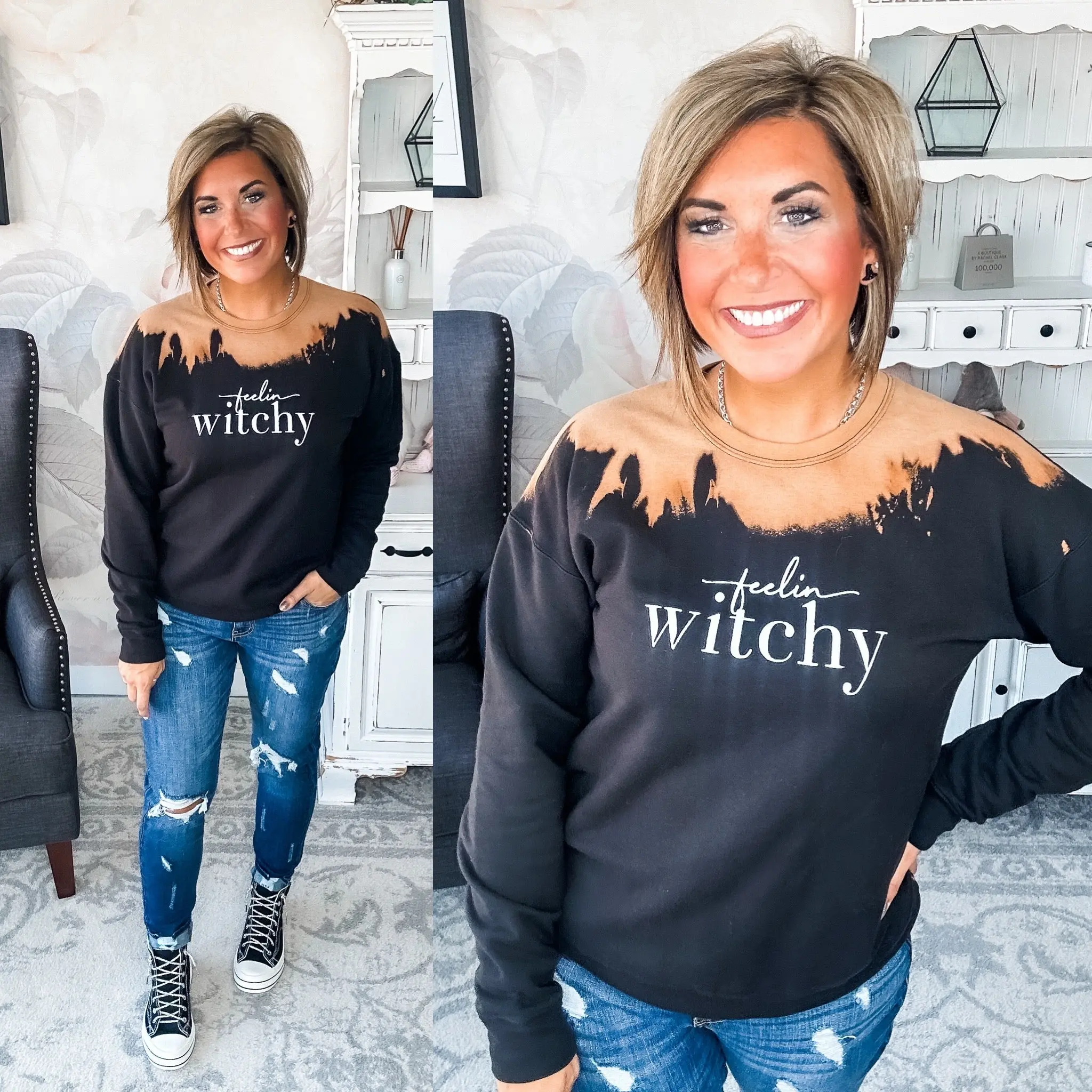 Feelin' Witchy Bleached Sweatshirt