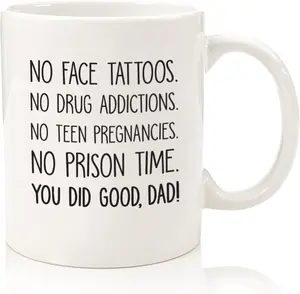 You Did Good Dad Funny Coffee Mug - Gag Gifts for Dad - Best Dad Gifts from Daughter, Son, Kids - Cool Birthday Present Ideas for Men, Father, Husband - Fun Father Mug, Novelty Cup